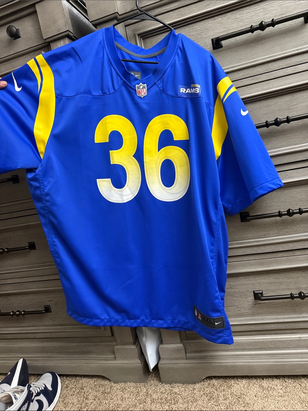 Nike Blue and Yellow Los Angeles Rams #36 Men's Jersey